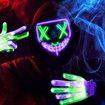 LED Gloves, Theefun Light Up Gloves with Cool Party Halloween Christmas Birthday Flashing Finger Led Gloves for Adult