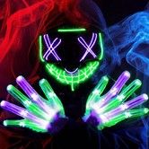 LED Gloves, Theefun Light Up Gloves with Cool Party Halloween Christmas Birthday  Flashing Finger Led Gloves for Adult