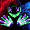 LED Gloves, Theefun Light Up Gloves with Cool Party Halloween Christmas Birthday Flashing Finger Led Gloves for Adult