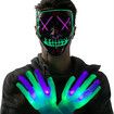 LED Gloves, Theefun Light Up Gloves with Cool Party Halloween Christmas Birthday Flashing Finger Led Gloves for Adult