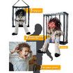 Skeleton Animated Halloween Decorations, Screaming Halloween Decor with Motion Activated & Light Sensor, Spooky Prisoner Cage with Spider Web Haunted House Decorations,Ghost with Long-hair