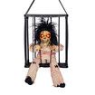Skeleton Animated Halloween Decorations, Screaming Halloween Decor with Motion Activated & Light Sensor, Spooky Prisoner Cage with Spider Web Haunted House Decorations,Ghost with Long-hair