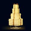 140cm Lighted Gift Box Christmas Tree Decoration 200 LED Lights 3D Xmas Present Indoor Outdoor Home Garden Party Festive Holiday Display