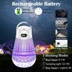 Bug Zapper Outdoor Indoor Mosquito and Fly Killer Electric Rechargeable Insect Trap Cordless Bug Zappers USB Bug Bulb LED Light Mosquito Trap