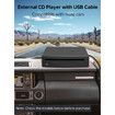 External USB CD Player for Car,Homlab Portable Plugs in CD Player,for Car Without CD Player,Laptop,TV,Mac,Computer,for Android 4.4 and Above Navigation,Black