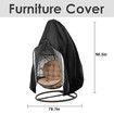 Egg Chair Cover, Large Outdoor Garden Patio Hanging Chair Cover 230x200cm, Waterproof 210D Oxford Fabric Hanging Swing Seat Cover
