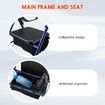 4 Wheel Rollator Walker with Seat for Seniors Lightweight Rolling Walking Trolley Folding Elderly Medical Steel Blue Auswheel