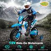 Kids Off Road Ride On Toy Electric 12V Battery Powered Bike Sport Pedal Bicycle Training Wheels High Low Speeds Blue