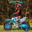 Kids Off Road Ride On Toy Electric 12V Battery Powered Bike Sport Pedal Bicycle Training Wheels High Low Speeds Blue