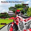 Kids Off Road Ride On Toy Electric Cycle 12V Battery Powered Bike Sport Bike Pedal Bicycle Training Wheel 2 Speeds Red