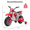 Kids Off Road Ride On Toy Electric Cycle 12V Battery Powered Bike Sport Bike Pedal Bicycle Training Wheel 2 Speeds Red