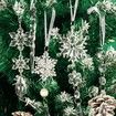 10pcs Christmas Tree Decoration Crystal Ornaments, Hanging Acrylic Christmas Snowflake Icicle Drop Crystal Ornaments for Christmas Tree Winter New Year Party Supplies