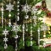 10pcs Christmas Tree Decoration Crystal Ornaments, Hanging Acrylic Christmas Snowflake Icicle Drop Crystal Ornaments for Christmas Tree Winter New Year Party Supplies