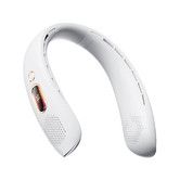 Neck Fan, Bladeless Neck Fan LED Display 360 Degree Cooling Fan for Outdoor Travel Indoor, Office, Travel, Sports, White