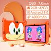 Kids Tablet 7inch Android Learning Tablet for Kids 2GB 32GB Toddler Tablet Students Educational Gift HD Color Orange