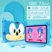 Kids Tablet 7inch Android Learning Tablet for Kids 2GB 32GB Toddler Tablet Students Educational Gift HD Color Blue