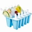 Popsicle Molds Silicone Ice Pop Molds Popsicle Mold Reusable Easy Release Ice Pop Maker(10 Cavities-Blue)