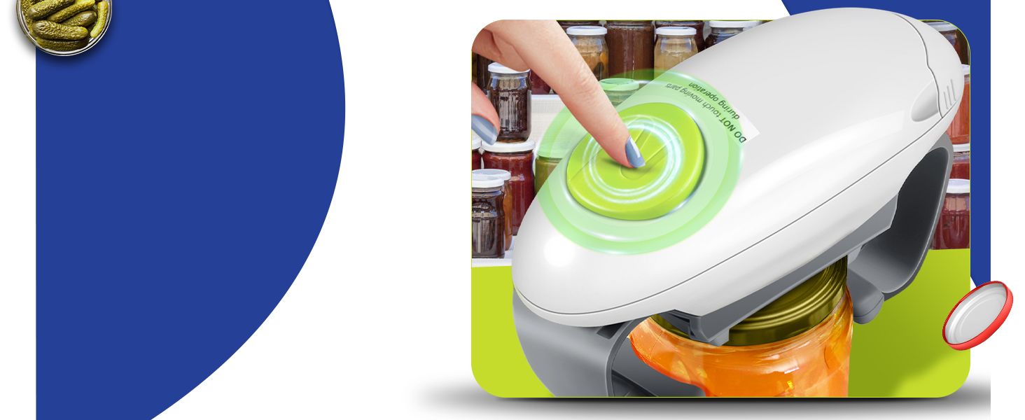 Higher Torque and One Touch Electric Jar Opener Easy Remove Almost Size