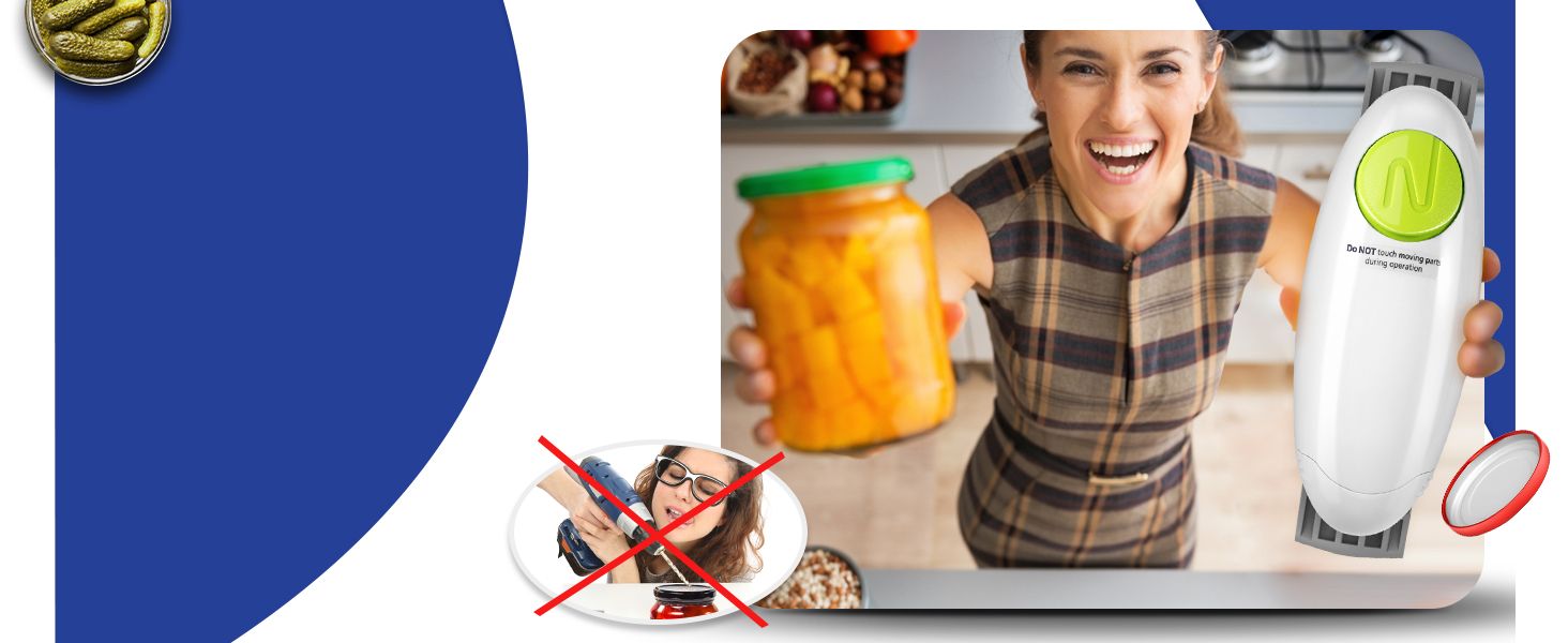 Higher Torque and One Touch Electric Jar Opener Easy Remove Almost Size