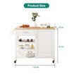 Kitchen Island Cart Trolley Cabinet Bar Dining Wine Rack Shelf Rolling Serving Utility Storage Shelving Drawer Towel Wood Table Top 100x47x87cm