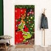 Grinch Christmas Door Cover Merry Grinchmas Black Buffalo Grid Banner 6ft x 3ft Winter Holiday Home Decoration