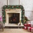 Battery-Operated 2.7m Christmas Garland with Pine Cones and Berries for Holiday Party Xmas Decor