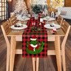 Grinch Buffalo Plaid Christmas Table Runner,Merry Christmas Winter Holiday Theme Table Decoration,Suitable for Indoor Home Party Decor 33*180cm