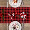 Grinch Buffalo Plaid Christmas Table Runner,Merry Christmas Winter Holiday Theme Table Decoration,Suitable for Indoor Home Party Decor 33*180cm