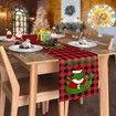 Grinch Buffalo Plaid Christmas Table Runner,Merry Christmas Winter Holiday Theme Table Decoration,Suitable for Indoor Home Party Decor 33*180cm