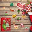 Christmas Advent Calendar Kids Countdown Calendar 24 Days Green Elf Figures Doll Christmas Decoration