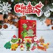 Christmas Advent Calendar Kids Countdown Calendar 24 Days Green Elf Figures Doll Christmas Decoration
