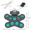 Portable Roll Up Drum Practice Pad, USB MIDI Connectivity, Electric Drum Kit with Built-in Dual Stereo Speakers for Kids Beginners, Christmas Birthday Gift