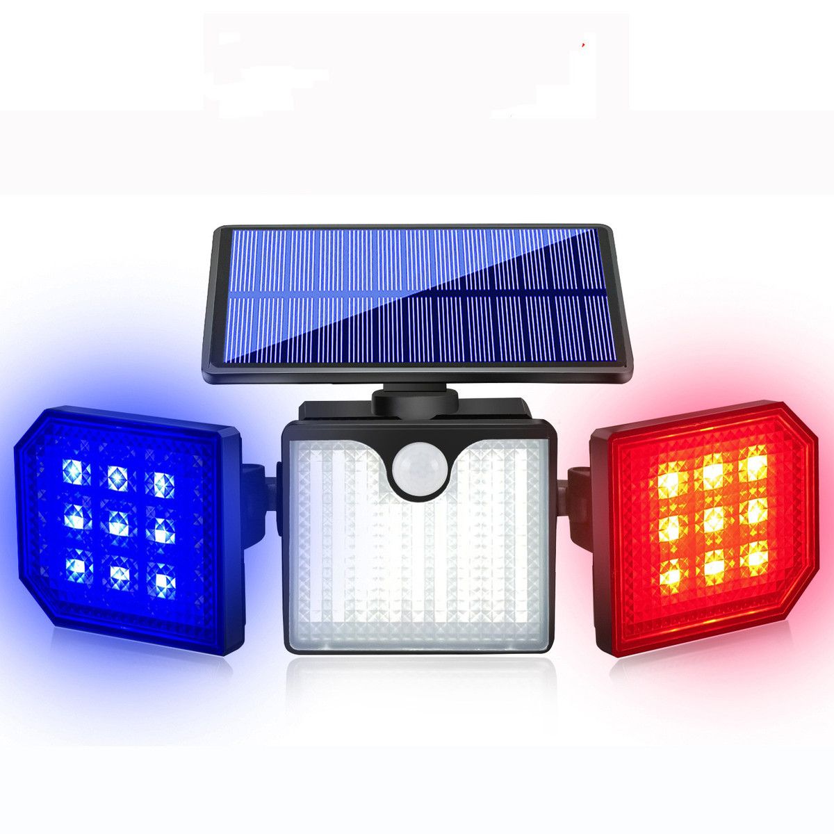 Solar Motion Sensor Light LED Solar Lighting Wall & Warning Light Flashing Cyclically Waterproof for Outdoor Courtyards Hallways Pools