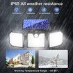 Solar Motion Sensor Light LED Solar Lighting Wall & Warning Light Flashing Cyclically Waterproof for Outdoor Courtyards Hallways Pools