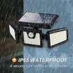 2 Pcs LED Cordless Solar Motion Sensor Lights Waterproof Solar Lights Outdoor Security LED Flood Light