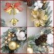 Handcrafted Pine Needle Christmas Wreath 40 CM with Pinecones and Gold Accents - Perfect Holiday Decor for Front Door Fireplace