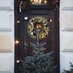 Handcrafted Pine Needle Christmas Wreath 40 CM with Pinecones and Gold Accents - Perfect Holiday Decor for Front Door Fireplace