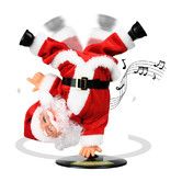 Inverted Rotating Dancing and Singing Music Christmas Animated Electric Santa Claus Toys for Xmas Decorations