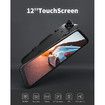 4K Rear View Mirror Camera,12Inch Smart Full Touch Screen Mirror Dash Cam Front and Rear,Backup Camera with 1080P Rear Camera,Dash Cam with WDR Camera,64GB Card
