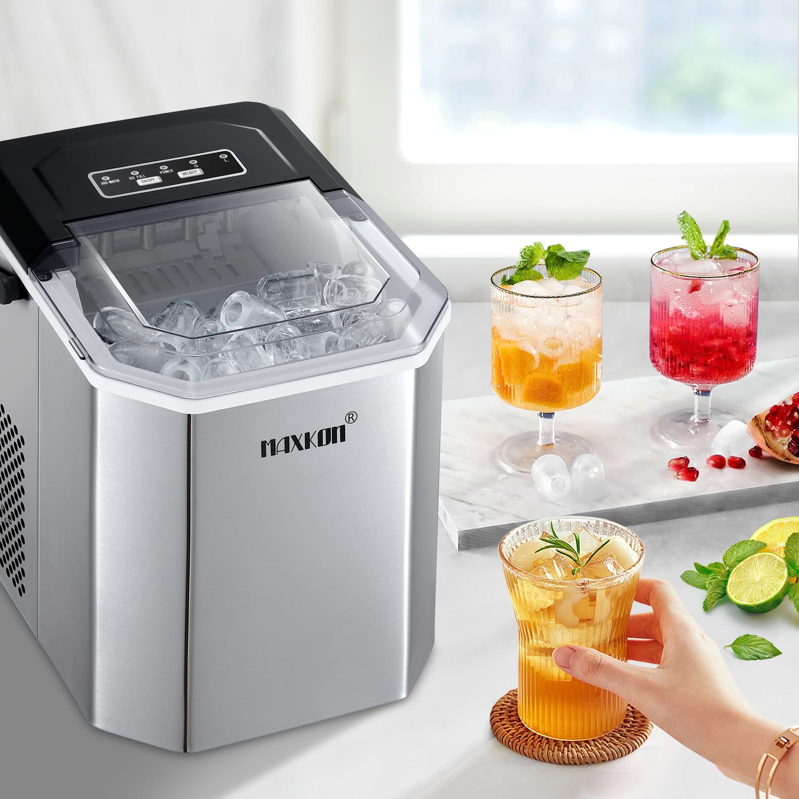 Maxkon 12kg Ice Maker Portable Cube Making Machine Freezer Countertop