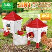 Chicken Feeder Hens Feeding 6KG 8.5L Waterer Set Automatic Food Dispense Rat Bird Proof for Poultry Rabbit With Bucket