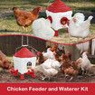 Chicken Feeder Hens Feeding 6KG 8.5L Waterer Set Automatic Food Dispense Rat Bird Proof for Poultry Rabbit With Bucket