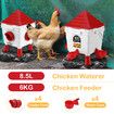 Chicken Feeder Hens Feeding 6KG 8.5L Waterer Set Automatic Food Dispense Rat Bird Proof for Poultry Rabbit With Bucket
