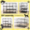 Cat Cage DIY Enclosure Pet Crate Rabbit Hutch Pet Scene Kitty Kennel Bunny Ferret Home Playpen Detachable Metal Wire