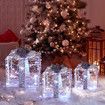 Set of 3 Gift Box Christmas Lights LED 3D Xmas Present Outdoor Indoor Holiday Party Decor Lighted Fairy Ornament Display Foldable 8 Flash Mode