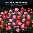 2 Pcs Solar Flower Lights Outdoor Garden Red Rose Stake Lamps LED Pathway Walkway Driveway Patio Yard Lawn Luminous Festive Home Decoration