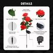 2 Pcs Solar Flower Lights Outdoor Garden Red Rose Stake Lamps LED Pathway Walkway Driveway Patio Yard Lawn Luminous Festive Home Decoration