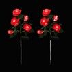 2 Pcs Solar Flower Lights Outdoor Garden Red Rose Stake Lamps LED Pathway Walkway Driveway Patio Yard Lawn Luminous Festive Home Decoration