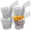 12 Pcs Square Fry Basket with Handle Baskets Net Potato Cooking Tool for Table Serving Oil Residue Filtration
