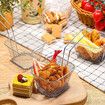 12 Pcs Square Fry Basket with Handle Baskets Net Potato Cooking Tool for Table Serving Oil Residue Filtration